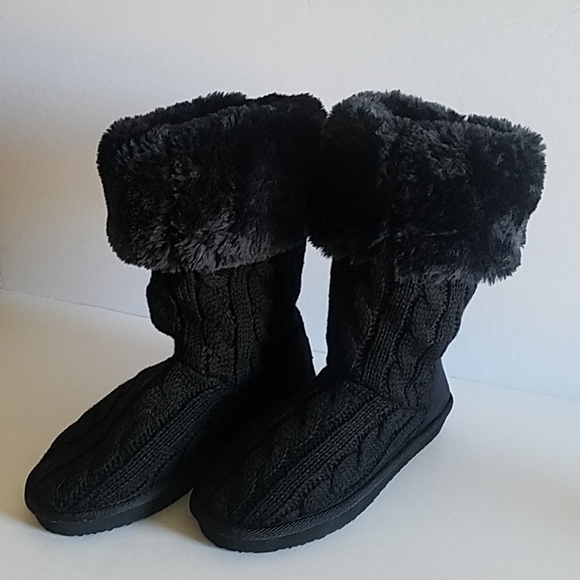 Rocket Dog Shoes - Rocket Dog Black Flight Cozy Knit Boots